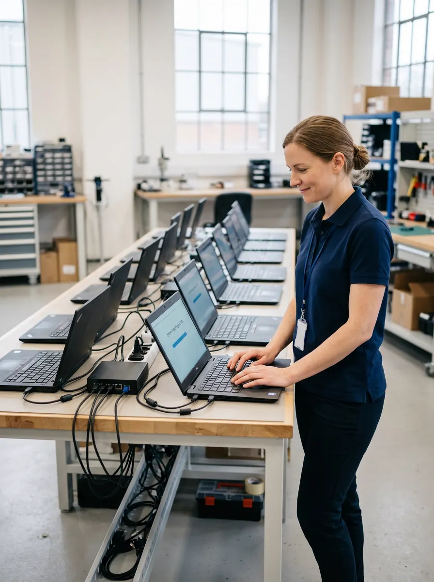 Engineer staging and imaging enterprise laptops for fleet device rollouts